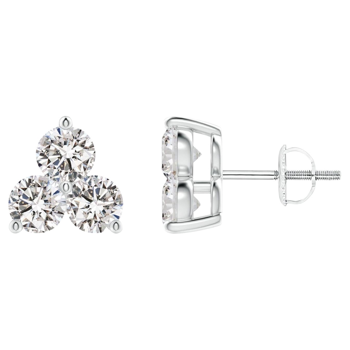Pendientes de Diamante Natural en Platino (1cttw  Color-I-J  Claridad-I1-I2)