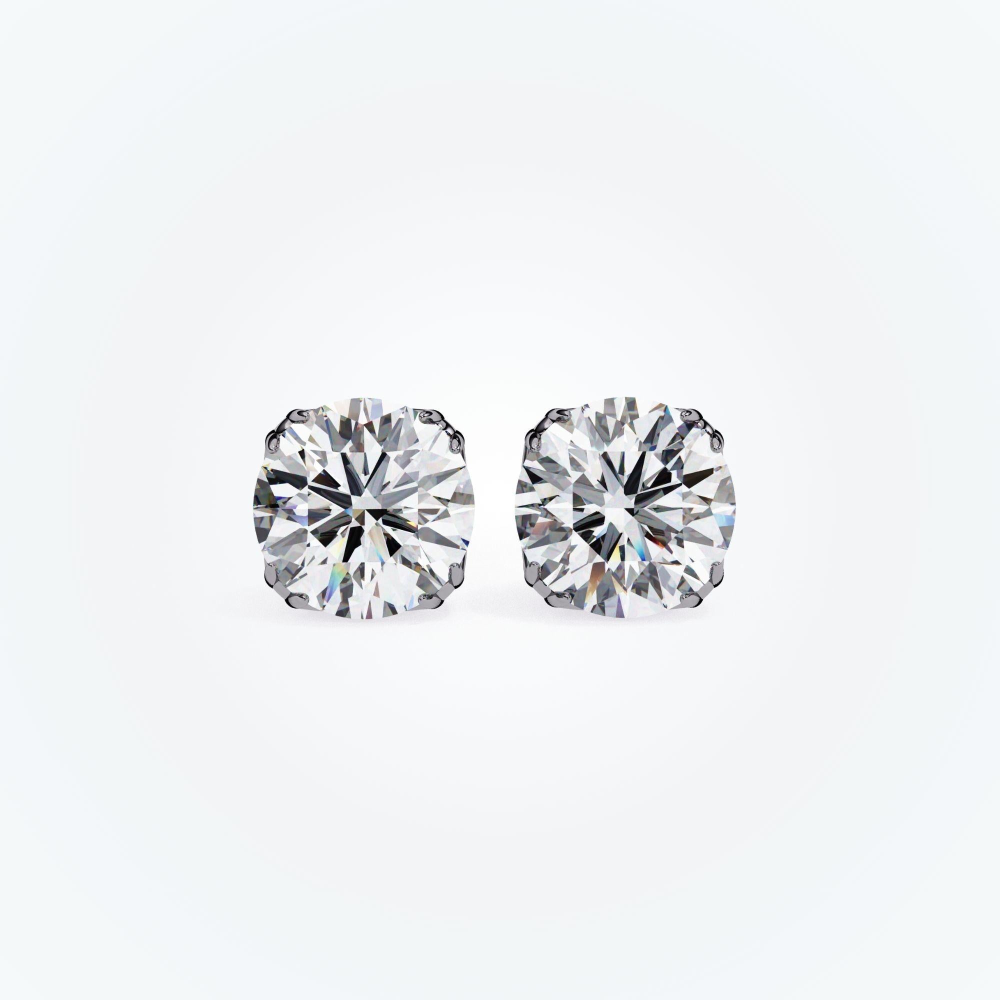 Natural Diamond Studs, Floral, 8 Prongs, 1/2 carat total weight, 14K Solid Gold For Sale 4