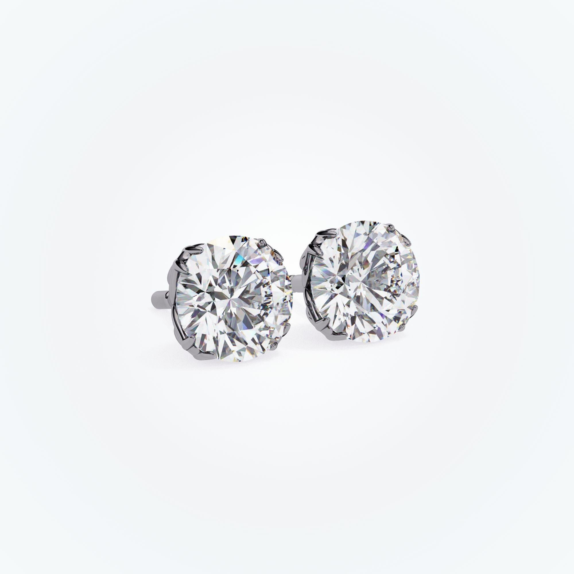 Clous floraux, 8 griffes, poids total de 1/2 carat, or massif 14 carats en vente 5