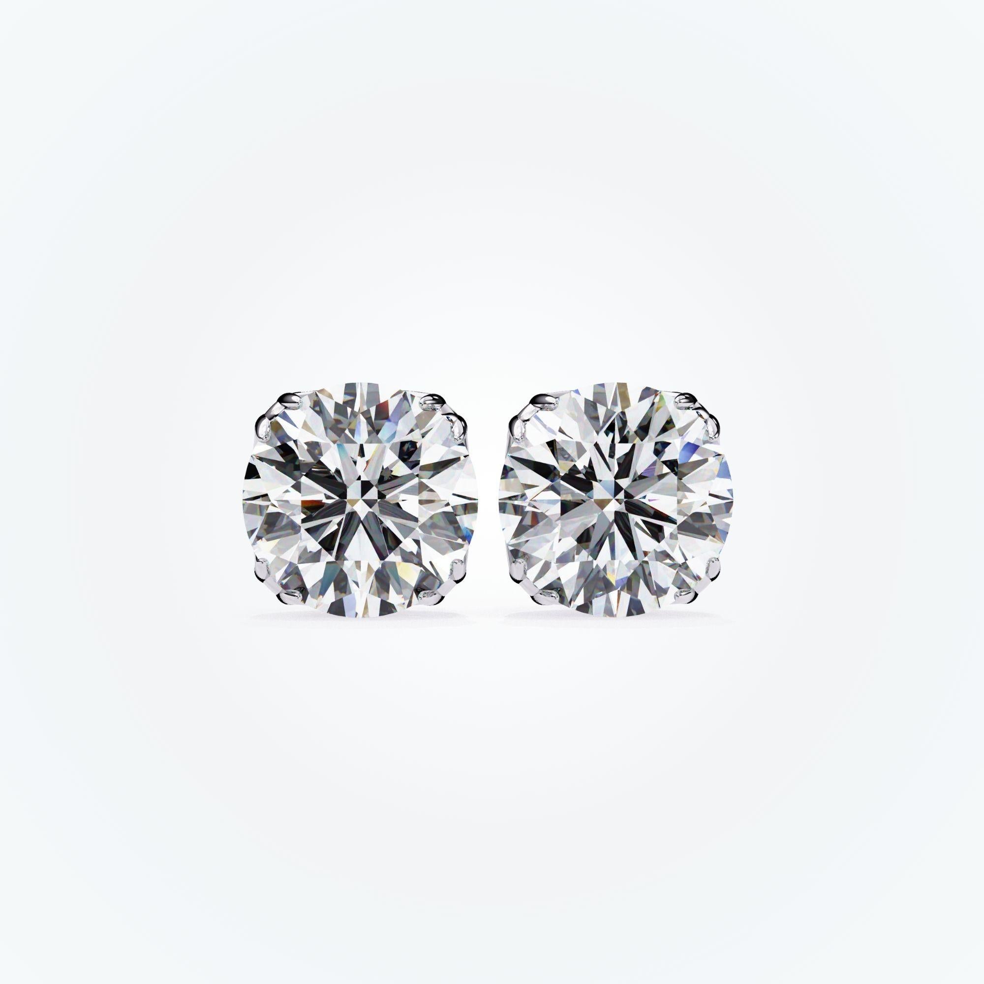 Natural Diamond Studs, Floral, 8 Prongs, 1/2 carat total weight, 14K Solid Gold In New Condition For Sale In New York, NY