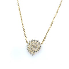 Natural Diamond Swirl Pendant 0.55ct of Diamonds in 18ct White Gold