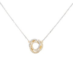 Natural Diamond Swirl Pendant 18 Karat Necklace In Stock
