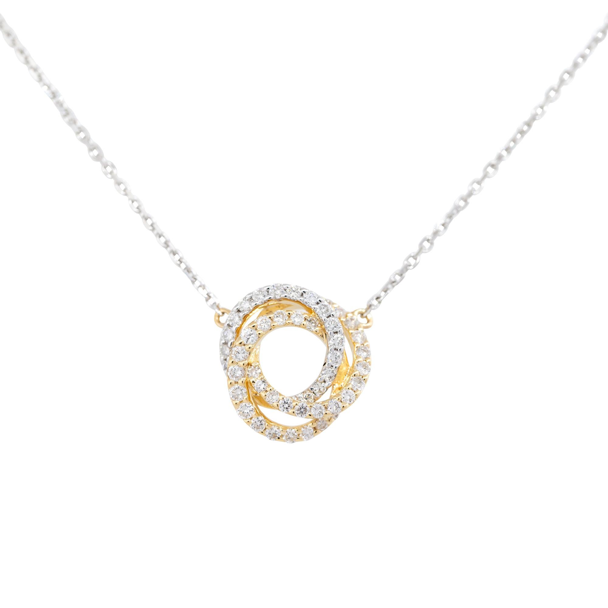 Natürlicher Diamant Wirbel-Anhänger 18 Karat Halskette auf Lager (Moderne) im Angebot
