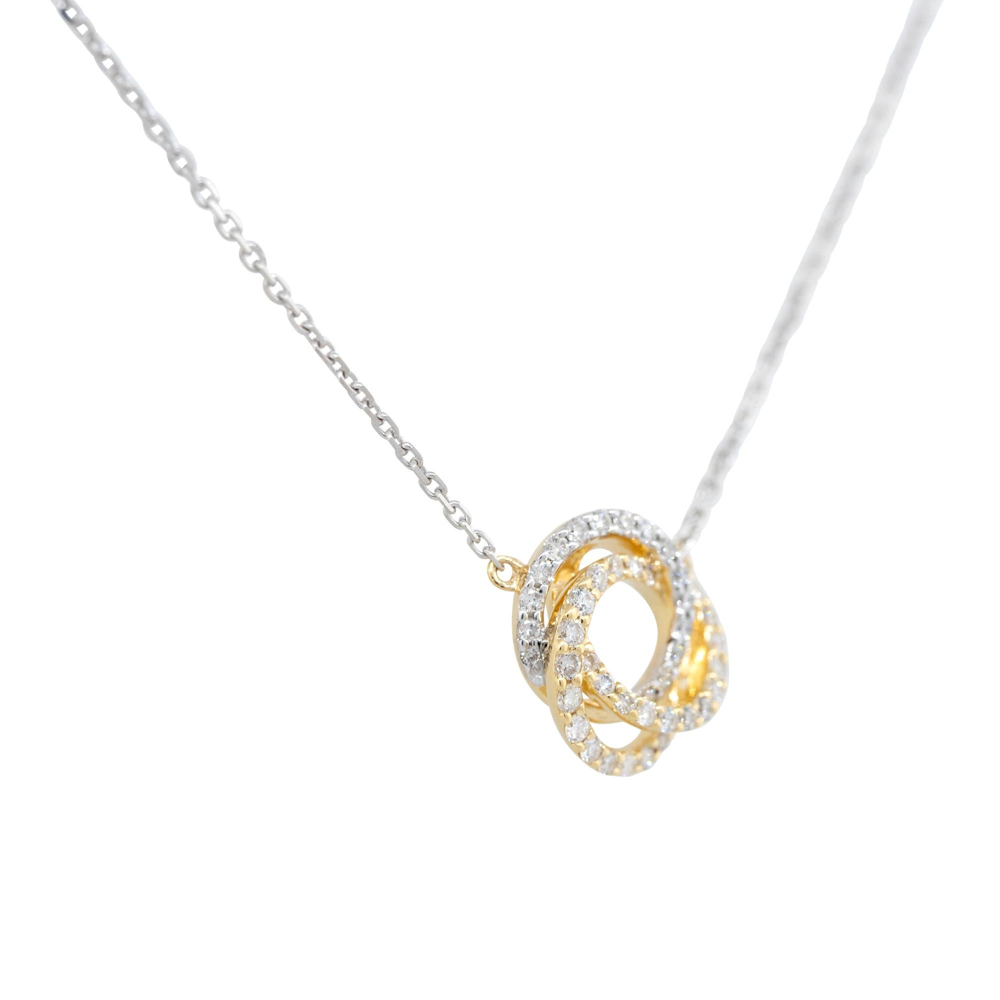 Natürlicher Diamant Wirbel-Anhänger 18 Karat Halskette auf Lager im Zustand „Neu“ im Angebot in Boca Raton, FL