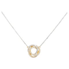 Natural Diamond Swirl Pendant 18 Karat Necklace In Stock