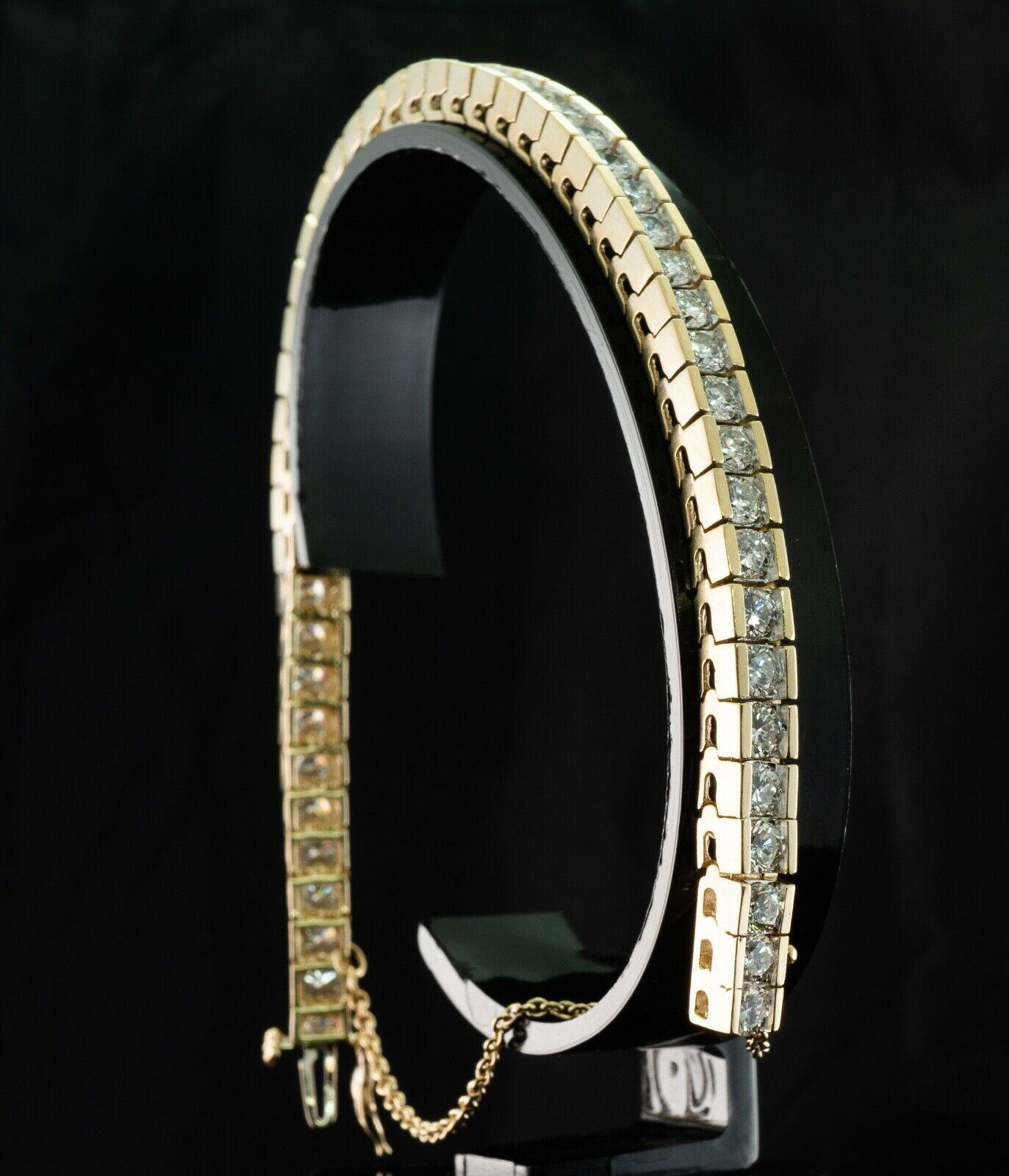 Natural Diamond Tennis Bracelet 14K Gold 7.35 ctw 7