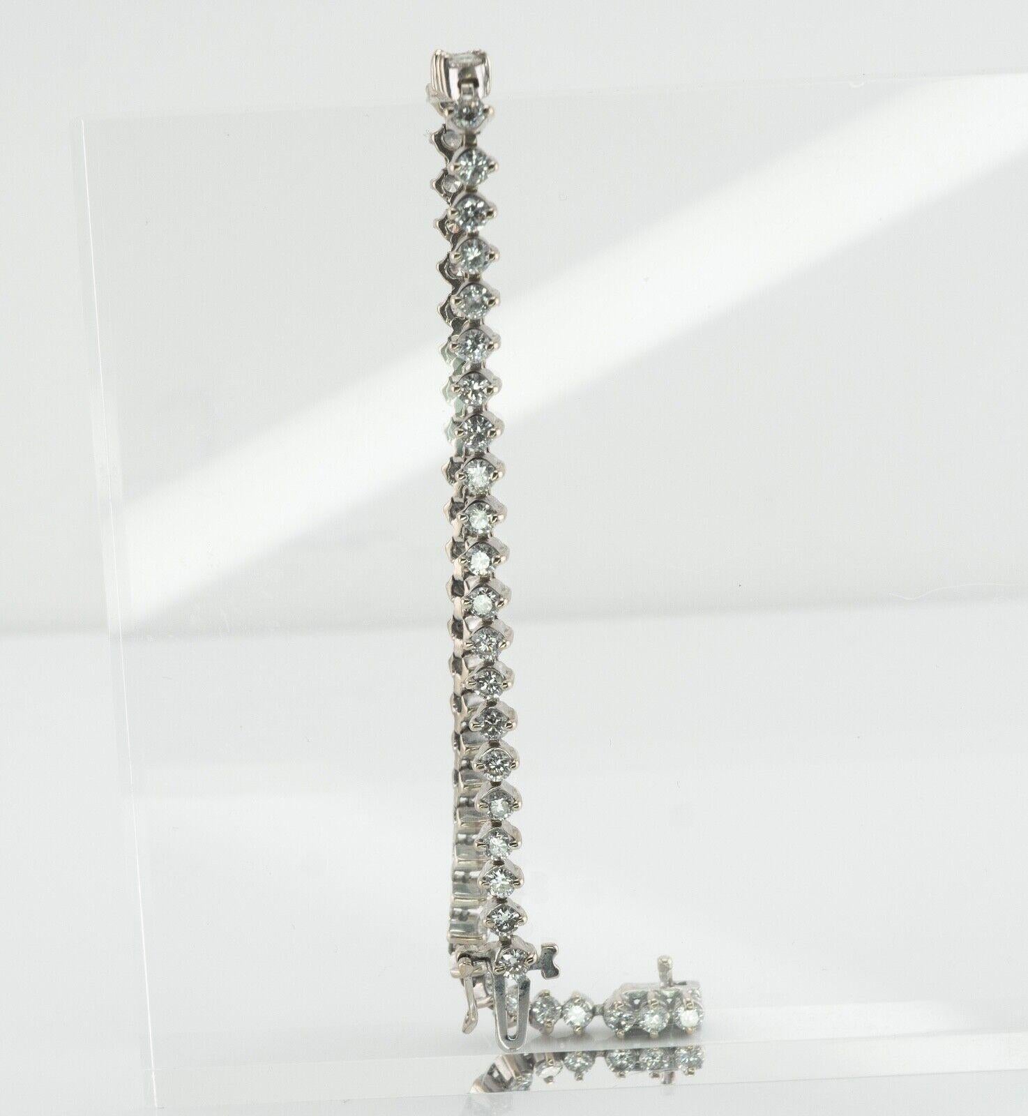 Natural Diamond Tennis Bracelet 14K White Gold 3.00 TDW In Good Condition In East Brunswick, NJ