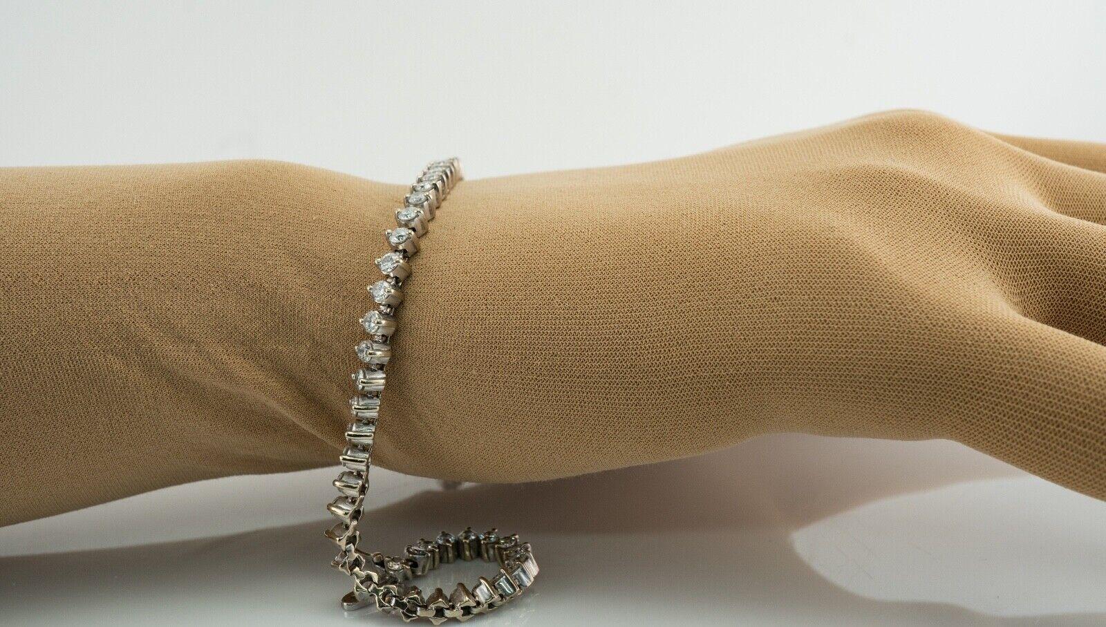 Women's Natural Diamond Tennis Bracelet 14K White Gold 3.00 TDW