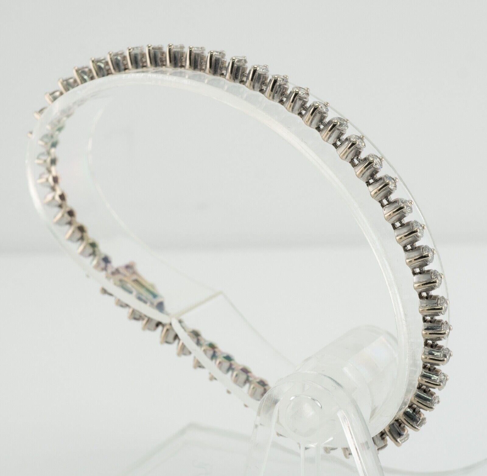 Natural Diamond Tennis Bracelet 14K White Gold 3.00 TDW 1