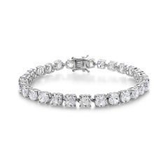 Natural Diamond Tennis Bracelet 19.49ct 18K White Gold Wedding Jewelry Gift
