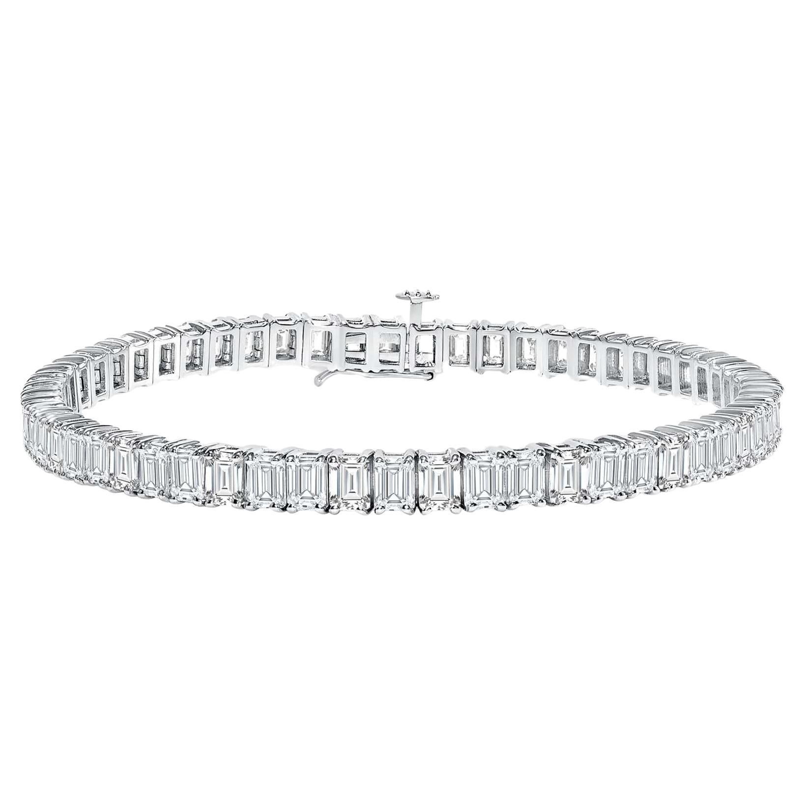 Bracelet tennis d'Alexandria, diamants taille émeraude