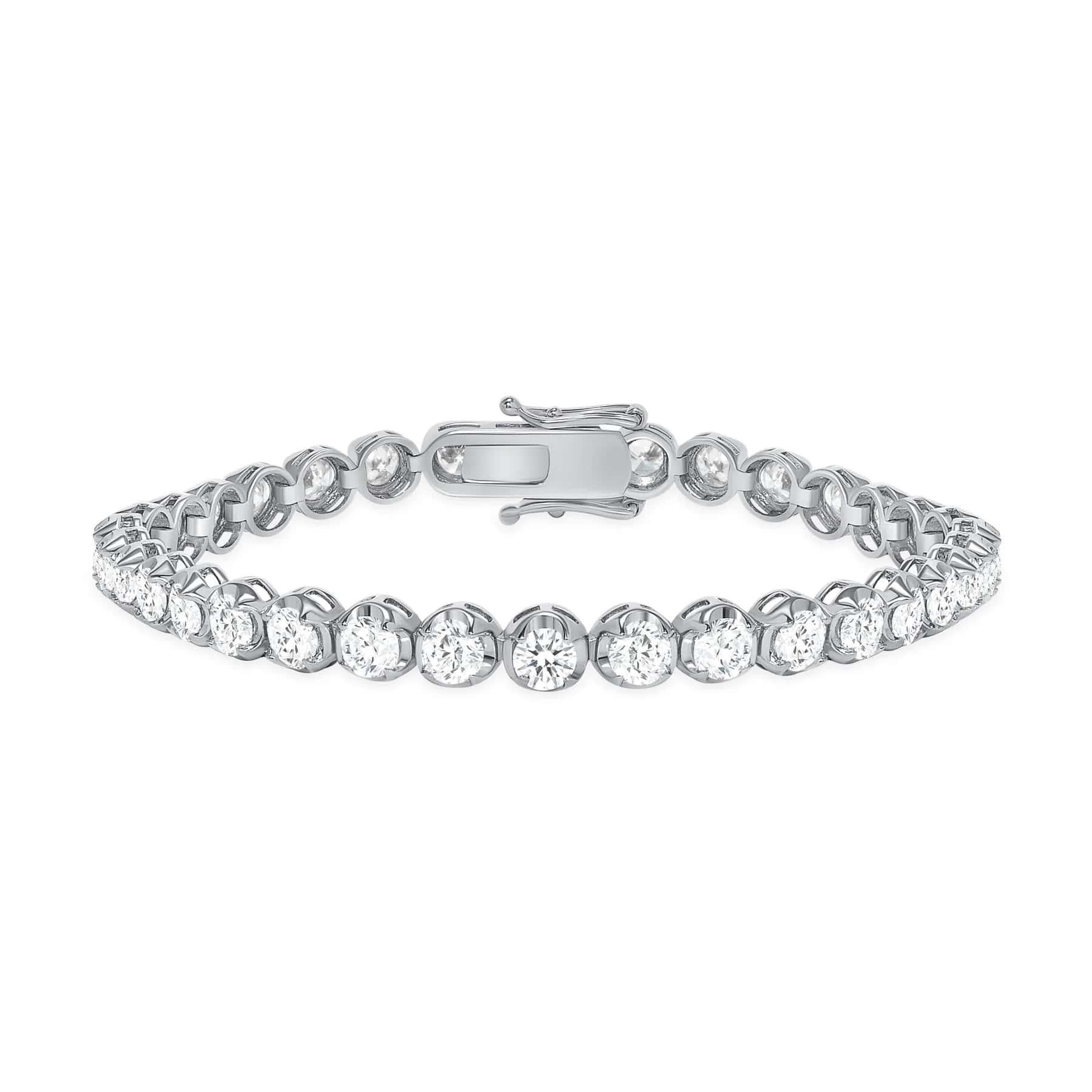 Modern Azalea's Tennis Bracelet Illusion Setting - Round Diamonds For Sale