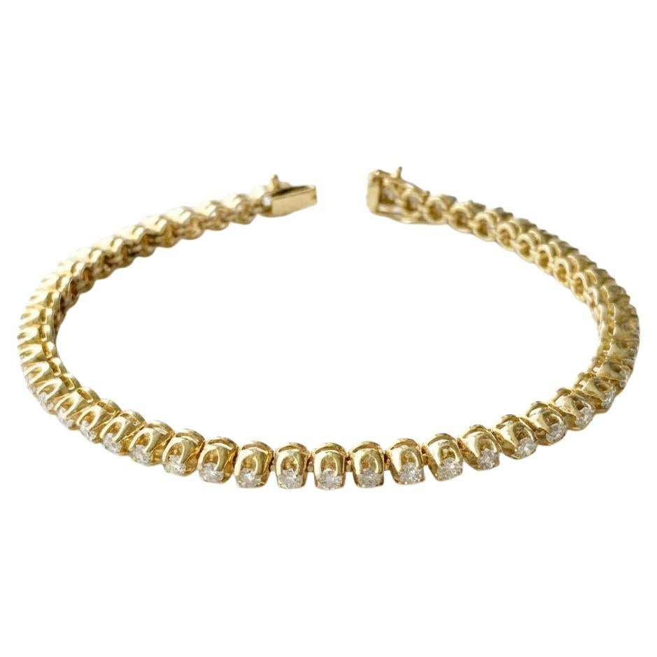 Natural Diamond Tennis Bracelet in 14k Yellow Gold – 2.5ct