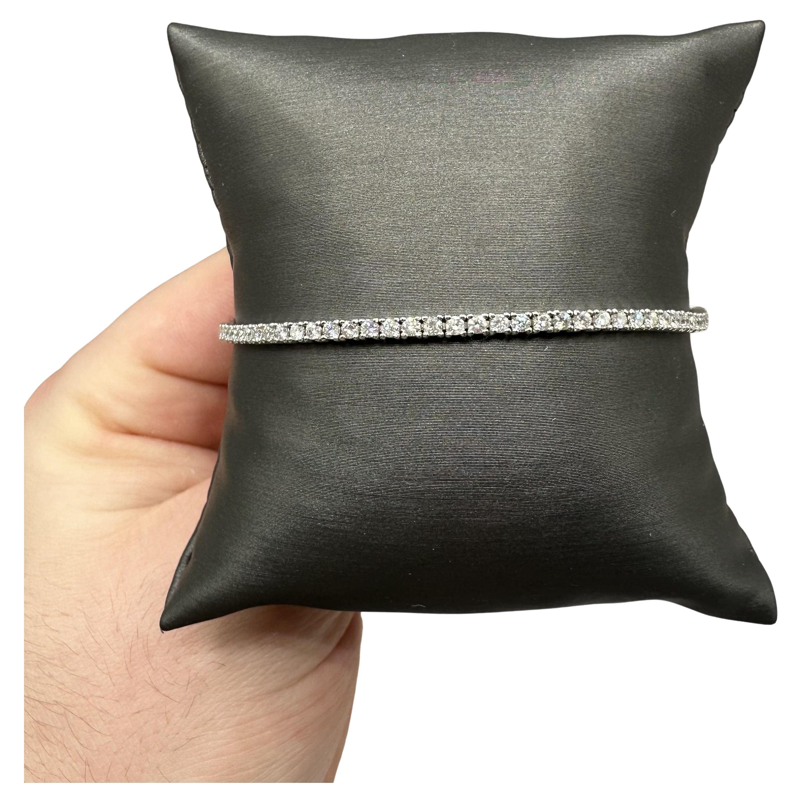 Natural Diamond Tennis Bracelet in 14kt White Gold – 2.5ctw, 7.5in, New