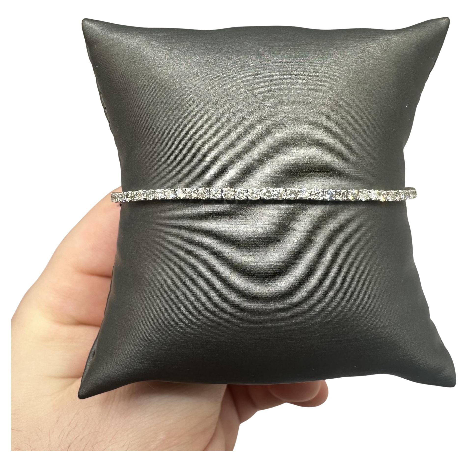 Natural Diamond Tennis Bracelet in 14kt White Gold – 2.80ctw, 7in, New