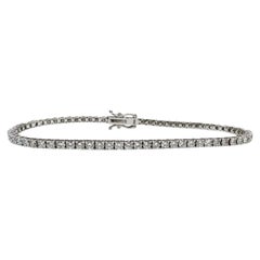 Pulsera de tenis de diamantes naturales en oro blanco de 14 quilates - 3ctw FG SI, 7in