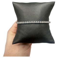 Bracelet tennis en or blanc 14 carats avec diamants naturels, 5 ctw, 7 po, neuf