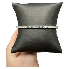 Natural Diamond Tennis Bracelet in 14kt White Gold – 7ctw, 7in, New