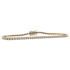 Tennisarmband aus 14kt Gelbgold mit natürlichen Diamanten - 1,65ct, 7in, New