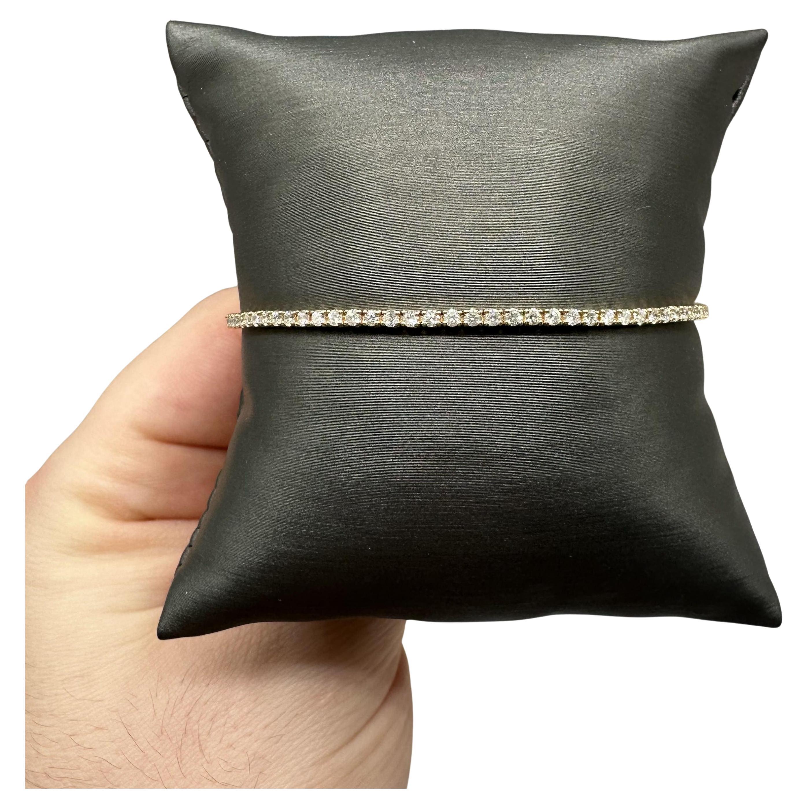 Natural Diamond Tennis Bracelet in 14kt Yellow Gold – 1.83ctw, 7in, New