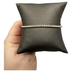 Pulsera de tenis con diamantes naturales en oro amarillo de 14 quilates - 2,3 ct GH SI2-I1, 7".