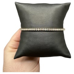 Natural Diamond Tennis Bracelet in 14kt Yellow Gold – 3.1ctw, 7in, New