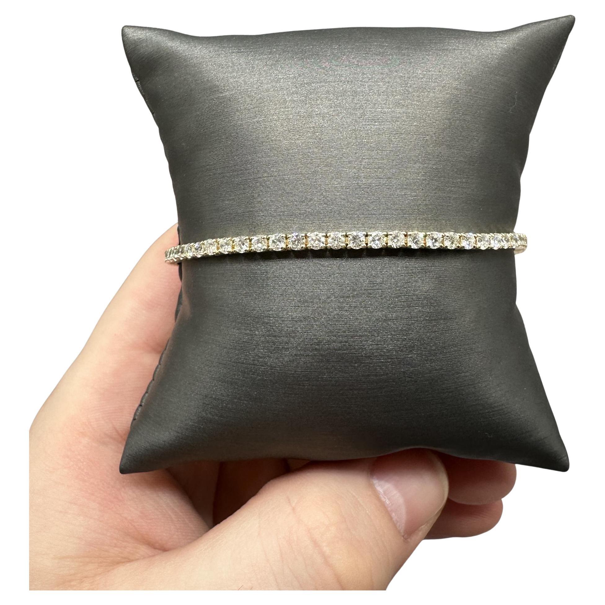 Natural Diamond Tennis Bracelet in 14kt Yellow Gold – 3.5ctw, 7in, New