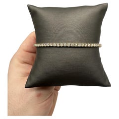 Bracelet de tennis en or jaune 14kt et diamant naturel - 3ct GH SI2-I1, 7".