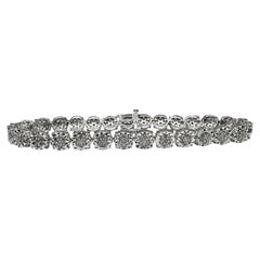 Pulsera de Tenis con Diamantes Naturales en Plata de Ley - 2ctw, 7 11/16in, Nuevo