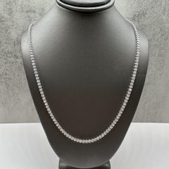 Natural Diamond Tennis Necklace 14K White Gold 3.3ctw 18in New