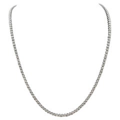 Natural Diamond Tennis Necklace 14K White Gold 3.3ctw 18in New