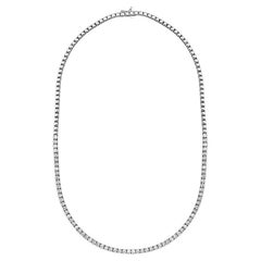 Natural Diamond Tennis Necklace 6.28 Ct. E Color White Gold 