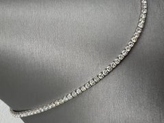Natural Diamond Tennis Necklace in 14k White Gold, 18.03ctw, 4 prongs, 18' Inch