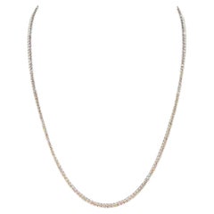 Collier tennis en or blanc 14 carats avec diamants naturels de 3,23 carats poids total GH SI, 16 pouces