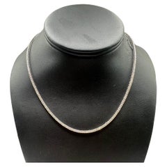 Collar de tenis de diamantes naturales en oro blanco de 14 quilates - 4,34 ctw de diamantes GH SI, 16 pulgadas