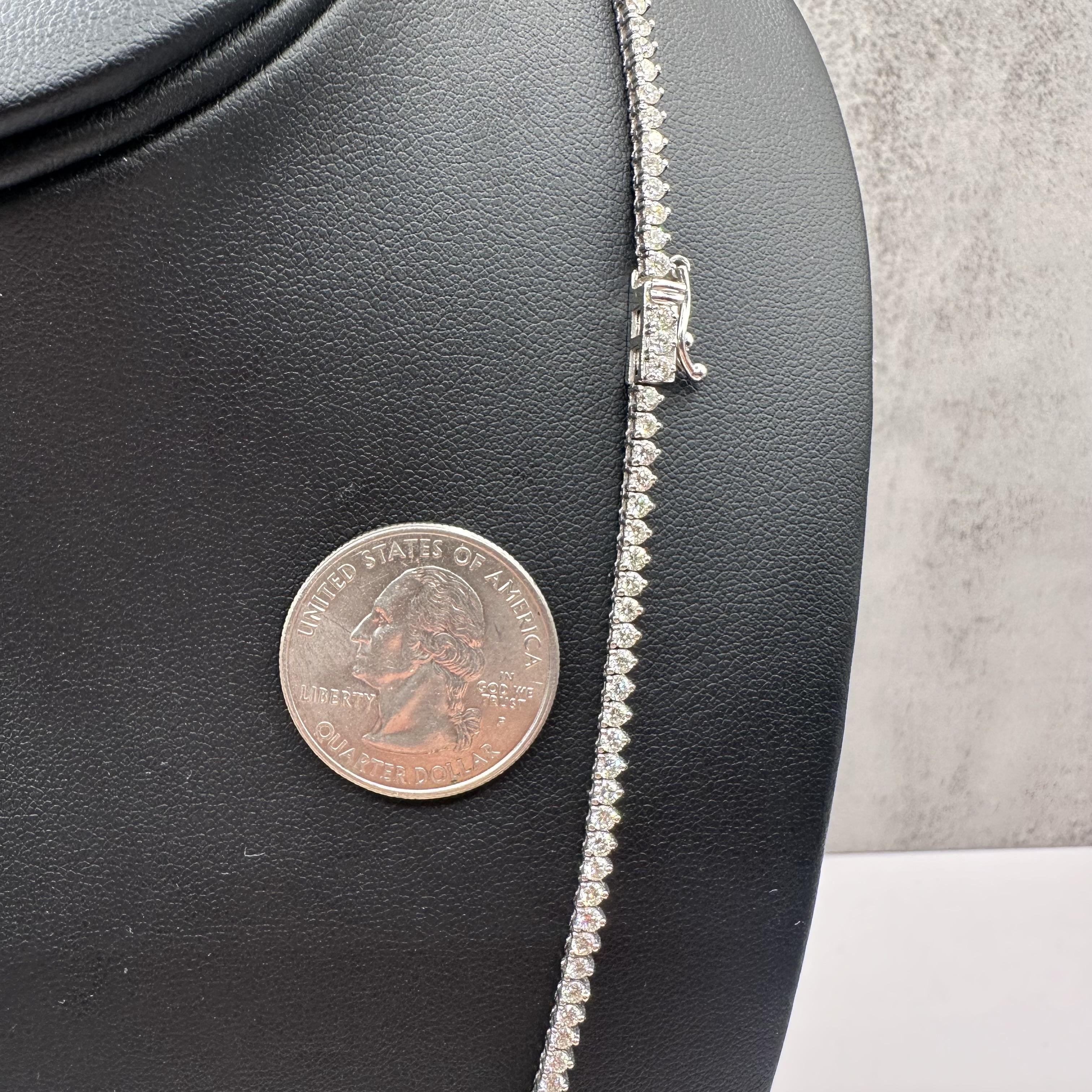 Collier de tennis en or blanc 14kt et diamants naturels -7.67ctw Diamonds, 20