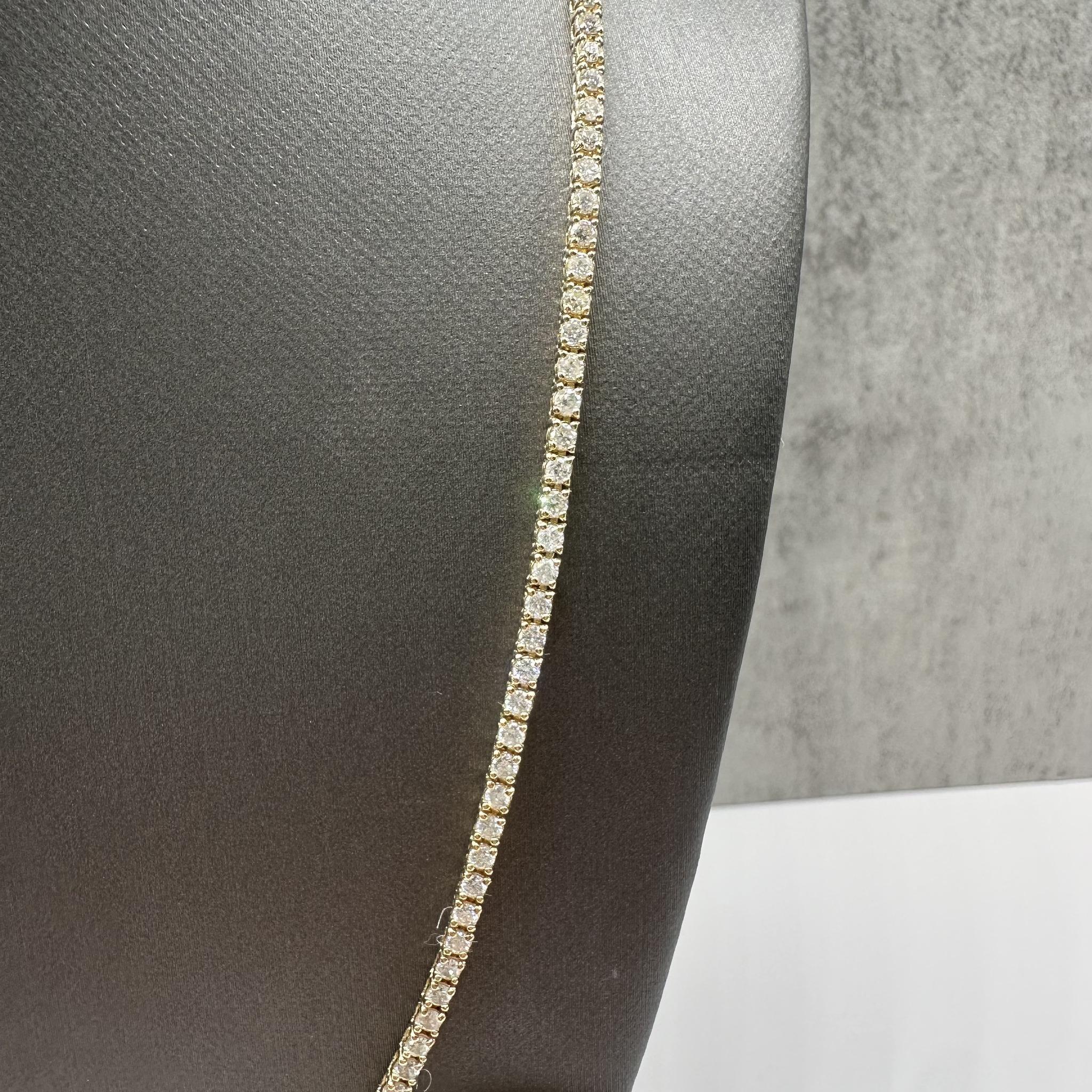 De las mujeres Collar de Tenis de Diamantes Naturales en Oro Amarillo de 14kt - 3.5ctw, 16in, Nuevo en venta