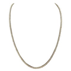 Collier de tennis en or jaune 14kt et diamants naturels - 3.5ctw, 16in, New