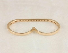 Natural Diamond Two Finger Ring 14k Gold Bridal