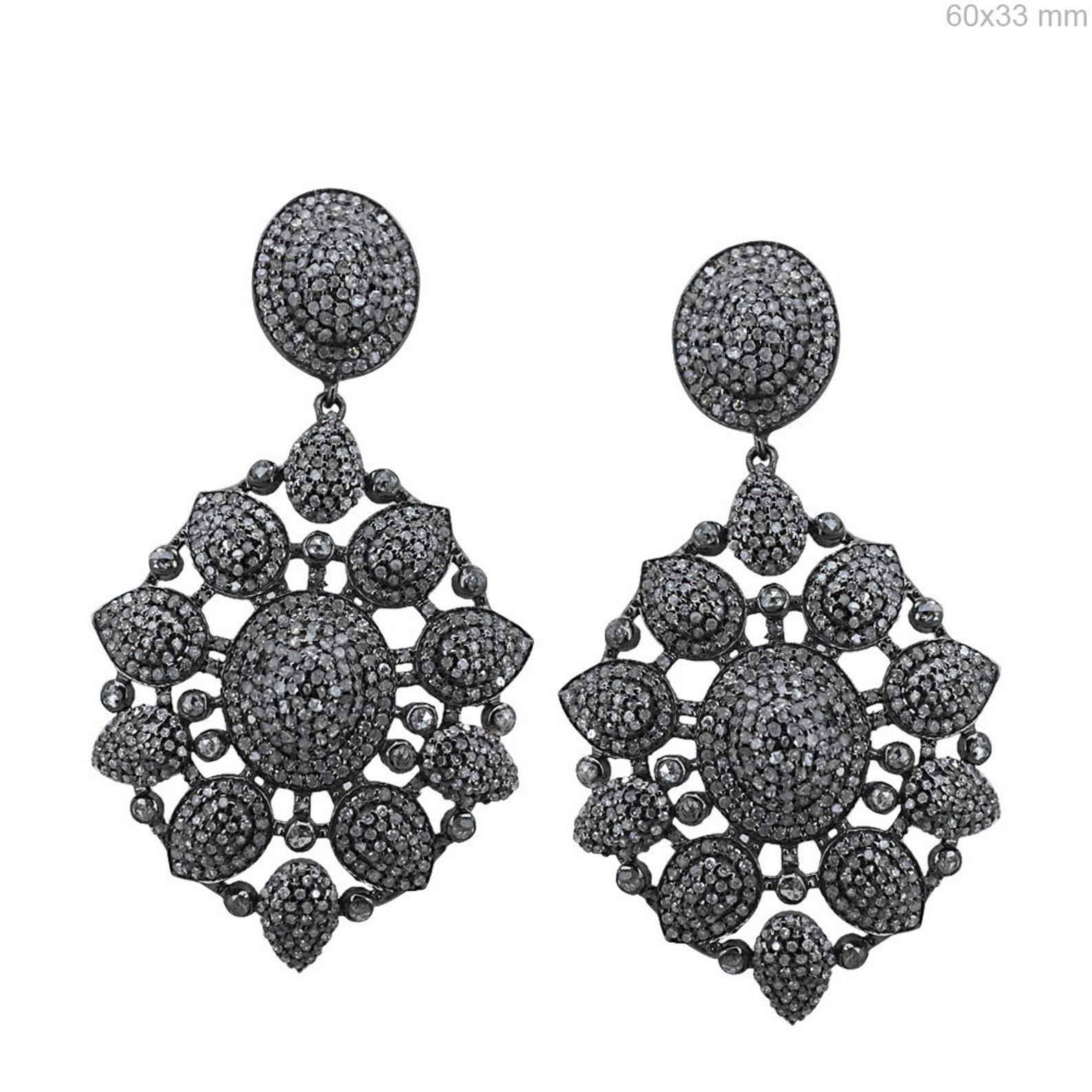 Natürliche Diamant-Ohrringe mit einzigartigen Zitronenmotiven für ihre 925 Sterlingsilber-Ohrringe, Geschenk (Art déco) im Angebot