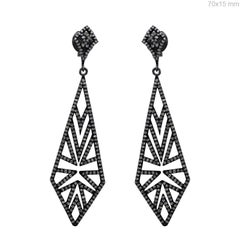 Natural Diamond Vintage Dainty Drop Earrings 925 Sterling Silver 1 Pair Earring