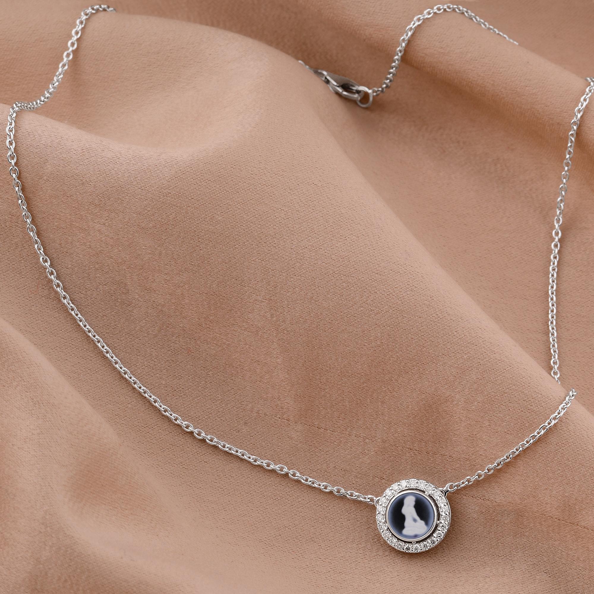 Diamante Natural Colgante Encanto Signo del Zodiaco Virgo Collar de Piedras Preciosas Oro Blanco 14k en Nuevo estado para la venta en Diera, Dubai