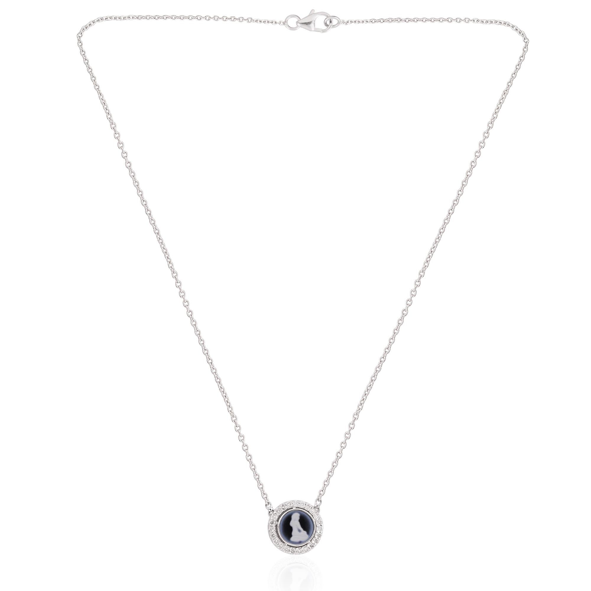 Diamante Natural Colgante Encanto Signo del Zodiaco Virgo Collar de Piedras Preciosas Oro Blanco 14k en venta 1