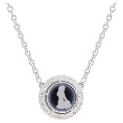 Natural Diamond Virgo Zodiac Sign Charm Pendant Gemstone Necklace 14k White Gold