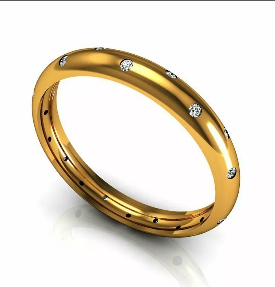 Natürlicher Diamant-Ehering 14k Gold Eternity-Ring Handgefertigtes Hochzeitsgeschenk. im Angebot 4
