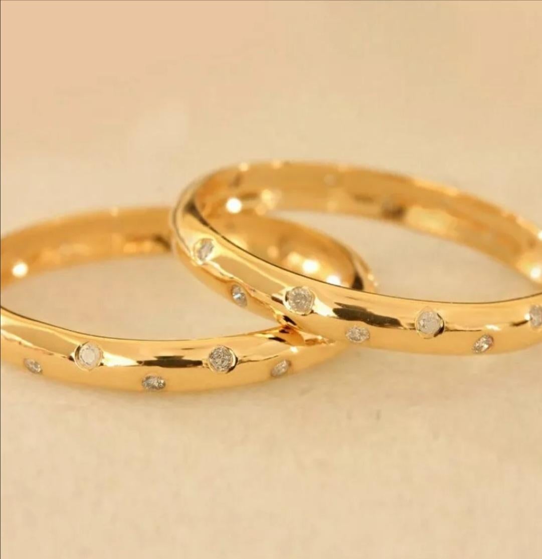 Natürlicher Diamant-Ehering 14k Gold Eternity-Ring Handgefertigtes Hochzeitsgeschenk. im Angebot 1