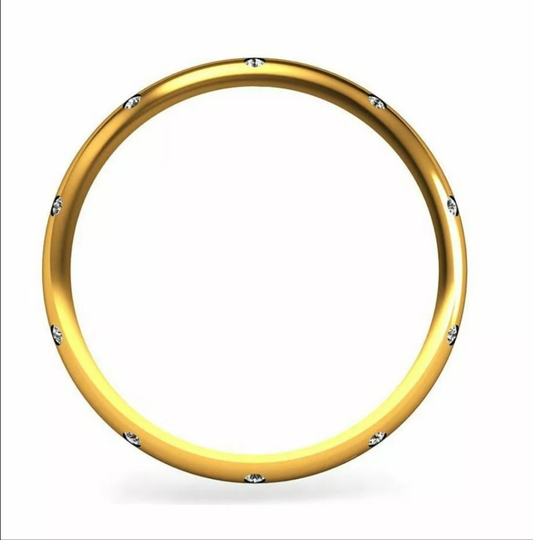 Natürlicher Diamant-Ehering 14k Gold Eternity-Ring Handgefertigtes Hochzeitsgeschenk. im Angebot 3