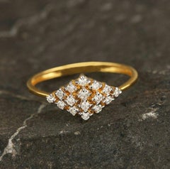 Natural Diamond Wedding Ring 14K Solid Gold ring For Women Valentine Gift