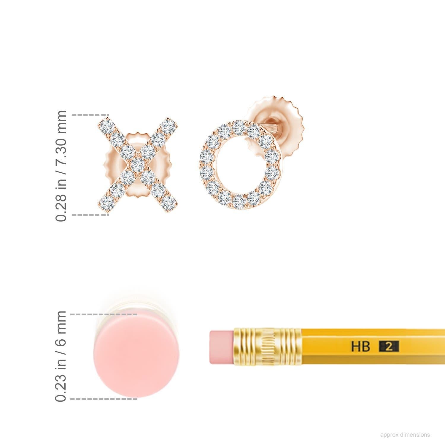 The XO stud earrings designed in 14k rose gold are simply fascinating. Sparkling round diamonds in a U pava setting brilliantly embellish the XO pattern, adding a dazzling touch to these adorable stud earrings.
Diamond is the Birthstone for April