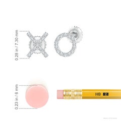 Angara natürlichen Pave-Set Diamant XO Ohrstecker in 14K massivem Gold für Frauen